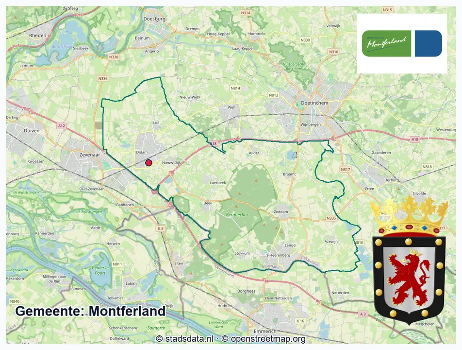Schematische gemeentegrens Montferland